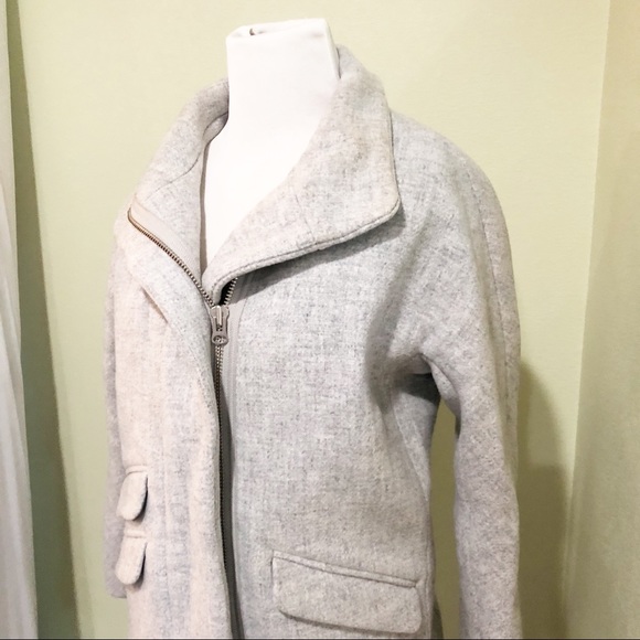 J.Crew Stadium Cloth Gray Cocoon Wool Coat Size 6P - Picture 5 of 10
